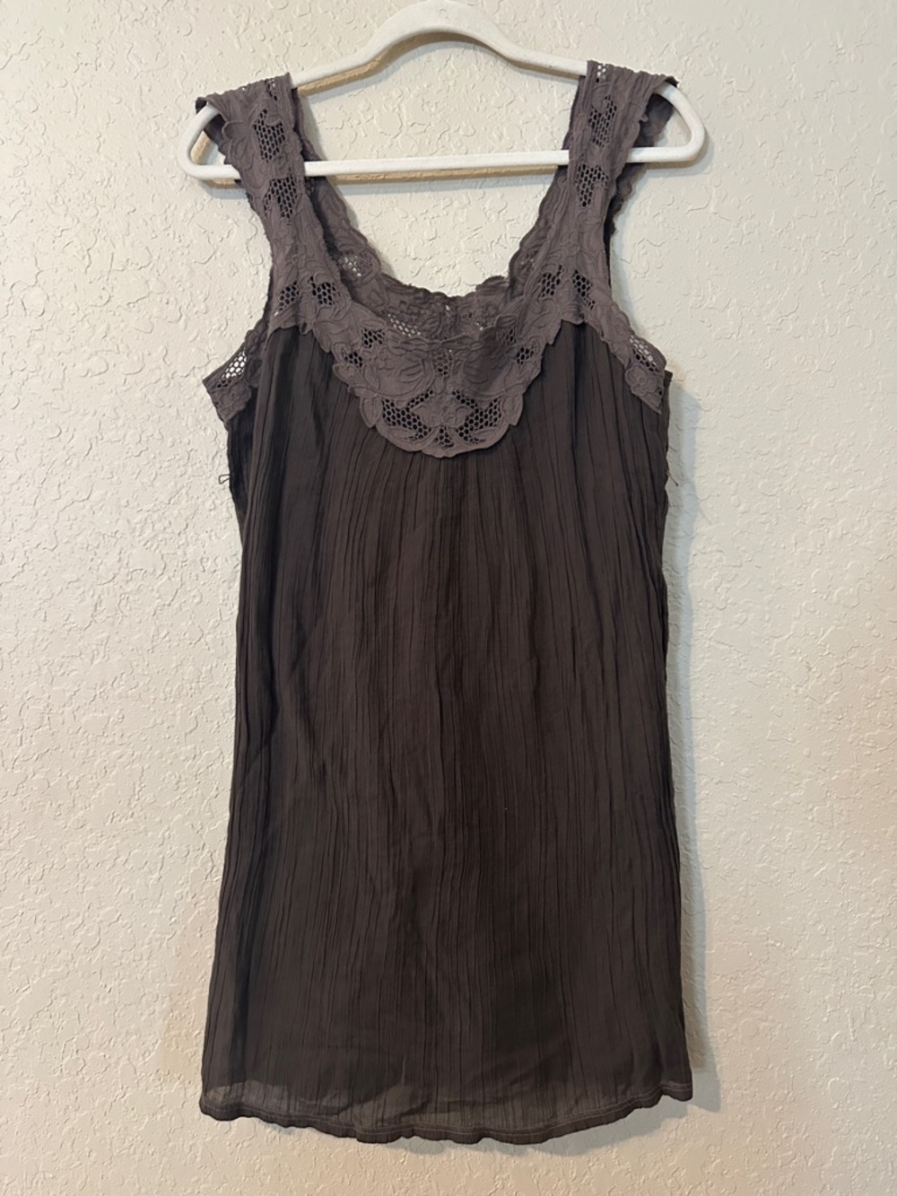 Hollister brown Lace-Trim Sleeveless Betty dress NWT 7